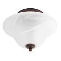 Globe 6189901 Java Flush Mount Ceiling Fixture, Crimson Coffee Finish with Alabaster Glass