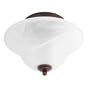 Globe 6189901 Java Flush Mount Ceiling Fixture, Crimson Coffee Finish with Alabaster Glass