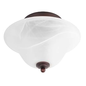 Globe 6189901 Java Flush Mount Ceiling Fixture, Crimson Coffee Finish with Alabaster Glass by Globe