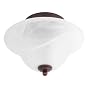 Globe 6189901 Java Flush Mount Ceiling Fixture, Crimson Coffee Finish with Alabaster Glass