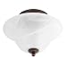 Globe 6189901 Java Flush Mount Ceiling Fixture, Crimson Coffee Finish with Alabaster Glass