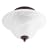 Globe 6189901 Java Flush Mount Ceiling Fixture, Crimson Coffee Finish with Alabaster Glass