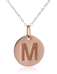 Duragold 14k Pink Gold Initial Pendant Necklace, 18"