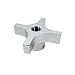 JW Winco Aluminum 6063-T5 Clamping Tapped Hand Knob, Threaded Through Hole, 5/8"-11 Thread Size x 1-1/4" Thread Depth, 3" Head Diameter (Pack of 1)