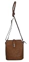 Italian Leather Tan Crossbody Bag in Ostrich effect -- SwankySwans