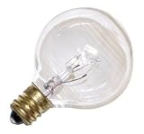 40 watt 120 volt G12.5 Candelabra Screw (E12) Base Westinghouse Light Bulb