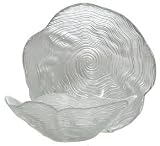 Clear Glass Small Wave Bowl 7 1/2" D, 2 1/2" H Set of Two