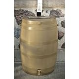 Home Gardener Flat Back Rain Barrel - Tan, 50-Gallon Capacity, Model# 5510-000900-5400