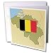 777images Flags and Maps - The map and flag of Belgium with Belgium printed in English, French, German and Dutch. - Greeting Cards-12 Greeting Cards with envelopes