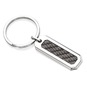 Click here to buy Steel Key Ring w  Carbon Fiber Inlaid by JustMetal.