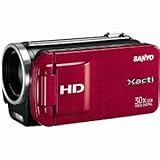 Sanyo VPC-TH1 HD Compact Flash Memory Camcorder w/ 30x Optical Zoom (Red)