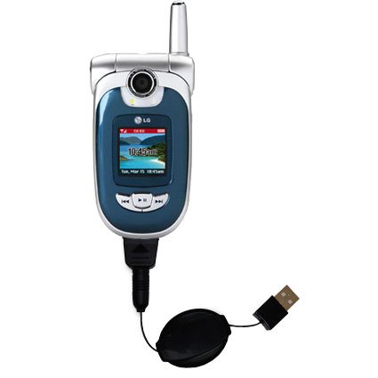 Retractable USB Cable for the LG VX8100 with Power Hot Sync and Charge capabilities - uses Gomadic TipExchange Technology