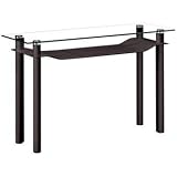 Zuo Tier Espresso Leatherette and Glass Console Table