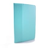 GMYLE Aqua Blue Leather Carrying Slim Perfect Fit Flip Folio Portfolio Book Style Case Cover Stand for the Nook Color and Nook Tablet 7-Inch Android