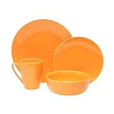 sengWare 4-Piece Classic Round Dinnerware Set, Tangerina