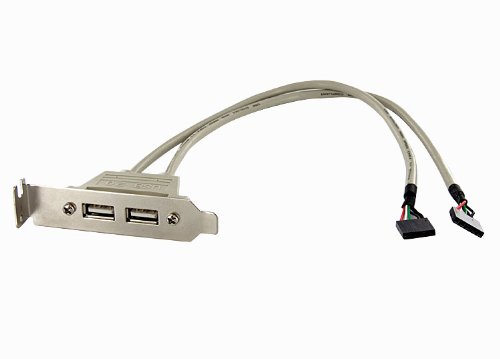 StarTech.com USBPLATELP 2 Port USB A Female Low Profile Slot Plate Adapter