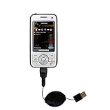 Retractable USB Cable for the Samsung SGH-i450 with Power Hot Sync and Charge capabilities - Gomadic Brand w/ TipExchange Technology
