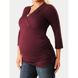 Buy A Pea in the Pod: 3 4 Sleeve V-neck Side Ruched Maternity T Shirt by A Pea in the Pod