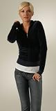JUICY COUTURE Velour - Juicy Couture Basic Velour Hoodie PECK Navy (2007 Arrival)