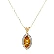 Necklace With 3.60ctw Genuine Citrine Beautifully Crafted in 14K/925 Gold plated Silver. Total item weight 5.7g Length 18in