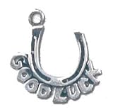 Solid Sterling Silver "Good Luck" Horseshoe Charm