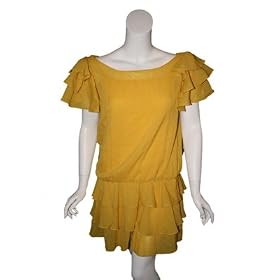 CATHERINE MALANDRINO Ruffle Dress in Marigold