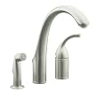 KOHLER K-10430-VS Forte Single Control Remote Valve Kitchen Sink Faucet with Sidespray and Lever Handle, Vibrant Stainless