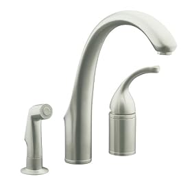 KOHLER K-10430-VS Forte Single Control Remote Valve Kitchen Sink Faucet with Sidespray and Lever Handle, Vibrant Stainless