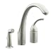 KOHLER K-10430-VS Forte Single Control Remote Valve Kitchen Sink Faucet with Sidespray and Lever Handle, Vibrant Stainless