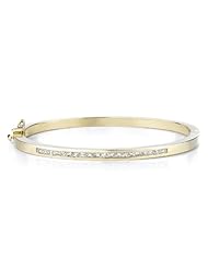 14K Yellow gold 1.25cttw Wonderfully Channel Set Princess Diamond Bangle