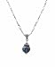 Necklace - N454 - Faceted Fire Polished Crystal Glass Ball Hung on Silver Tone Necklace - 16" ~ Dark Gray Iridescent