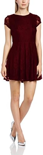 Glamorous Women's Cap Sleeve Lace Fit and Flare Dress