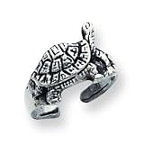 Sterling Silver Antiqued Turtle Toe Ring