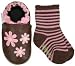 Robeez Daisy Brown Soft Sole Baby Shoes With FREE MATCHING SOCKS * 08 Holiday Collect...