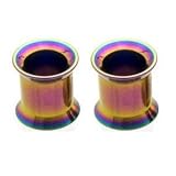 6g Titanium Double Flared Rainbow - Funnel Earlet - Fashion Ear Plug