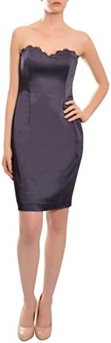 Jay Godfrey Figure Hugging Satin Scalloped Strapless Cocktail Dress