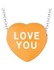 Sweethearts Enamel "Love You" Heart on 16" Necklace Pendant with Gift Box