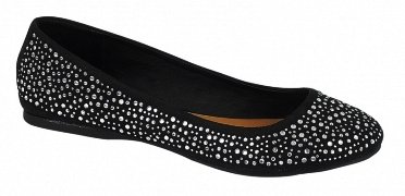 NEW WOMENS DIAMANTE STUDDED SLIPPERS LOAFERS BALLET PUMPS BALLERINAS FLATS SHOES GIRLS LADIES BLACK 5