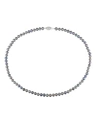 Sterling Silver Freshwater Black Pearl Necklace (4.5-5.0mm) (18")