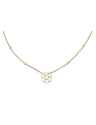 Ladies 14K Yellow Gold 1.67Ct Round Cut Diamond Designer Flower 16" Chain Necklace 3.5Gr