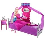 Barbie houses and accessories -Barbie - Deluxe doll and furniture - bedroom T8015 (The Barbie - Deluxe doll and furniture - bedroom set from MATTEL is ideal for creating all the comfort that Barbie needs in her home. The bedroom even has a hidden TV and breakfast table, so Barbie can enjoy breakfast in bed! Includes doll + accessories)
