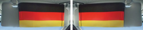 Sonnenblenden-Flagge, Motiv: Deutschland, 2er-Set für rechts/links ~~~~~ schneller Versand innerhalb 24 Stunden ~~~~~