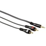 Hama Connection Cable For Mp3 Players, 3.5Mm Plug To 2 X Phono, 2M, Black