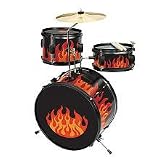 First Act FIRE ORANGE Light Up Drum Set WITH SOUND ACTIVATED LIGHT EFFECTS