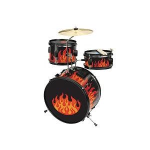 First Act FIRE ORANGE Light Up Drum Set WITH SOUND ACTIVATED LIGHT EFFECTS by 