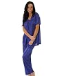 Black Dark Blue or Dark Pink Pajama Set Missy Short Sleeve Top Matching Bottoms 2 Piece PJS Sizes M L or XL
