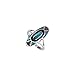 925 Sterling Silver Turquoise and Coral Oblong Shape Southwestern Style Ring