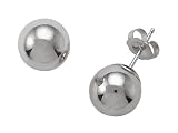 14k White Gold 8mm Ball Earrings