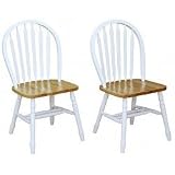 Arrowback Chair (Set of 2), White/Natural