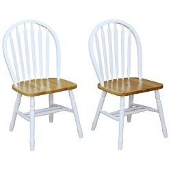 Target Marketing Systems Arrowback Chair (Set of 2), White/Natural